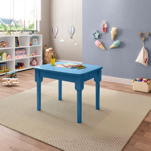 Mesa Infantil Mariah em Madeira /Azul - Casatema - Mesa Infantil Mariah em Madeira - Azul