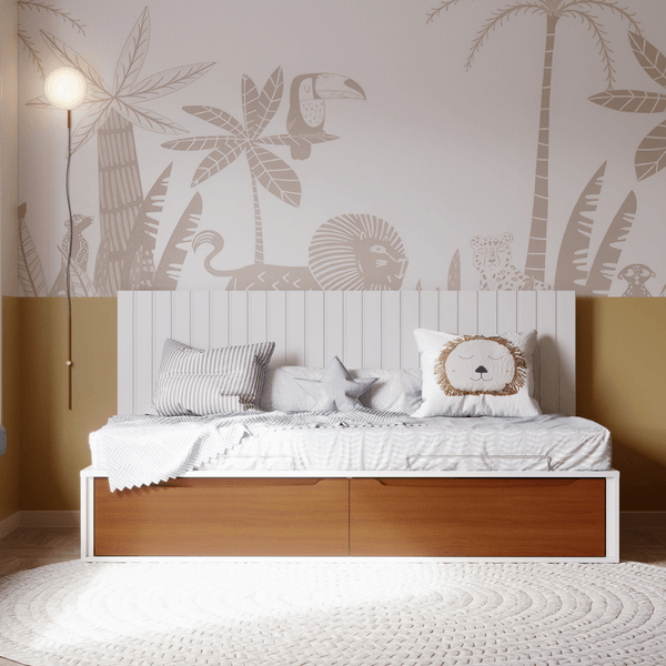 Cama Infantil com 2 Gavetas Sambalelê Prime Branco/Mel