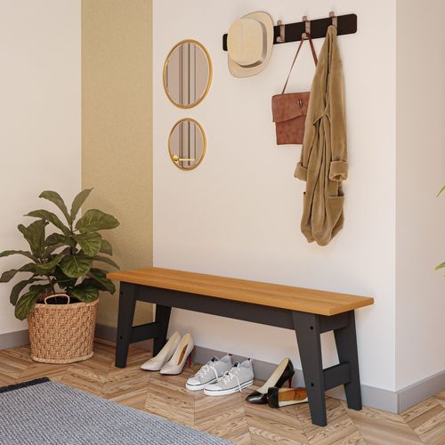 Banco Turquia 130 cm - Chumbo/Natural