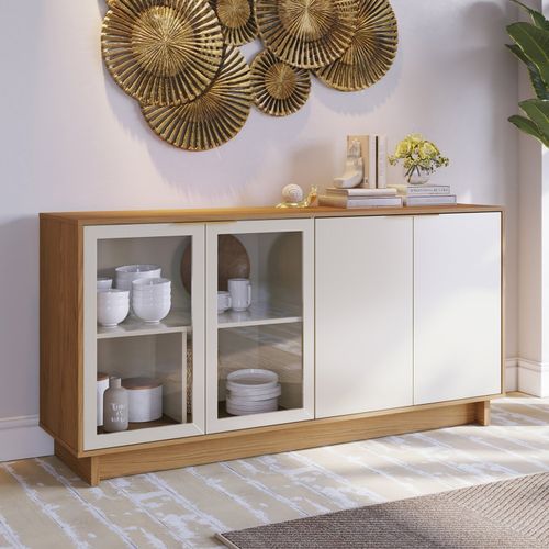 Buffet 4 Portas 160cm Vitória Águas Brasileiras Freijó/Off White