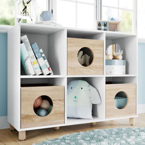 Estante Infantil Casinha para Brinquedos - Carvalho