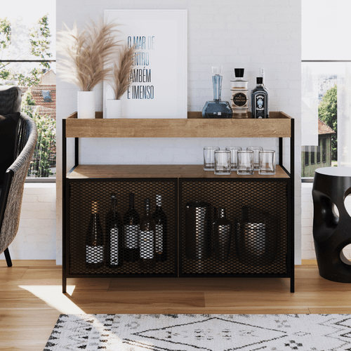 Buffet/Adega Industrial York com 100 cm - Vermont/Preto