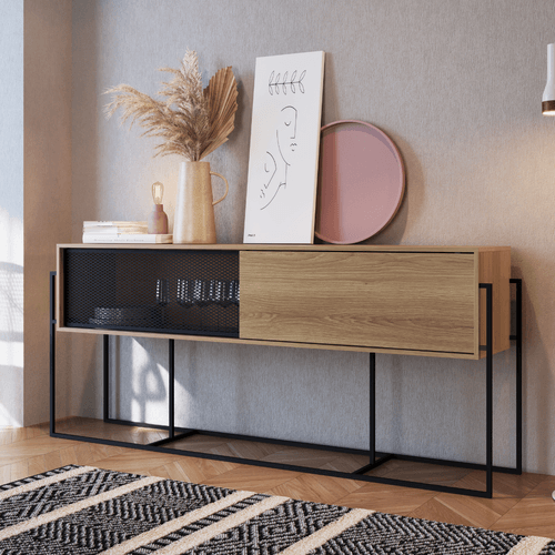 Buffet Industrial York Industrial com 2 Portas - Carvalho/Preto