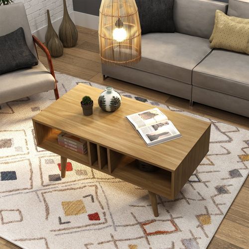 Mesa de Centro Ammo com 2 Nichos - Natural