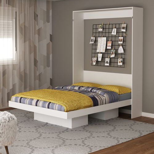 Cama de Casal Articulada com 2 Nichos - Branco