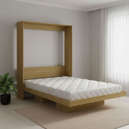 Cama de Casal Articulada com 2 Nichos - Amêndoa