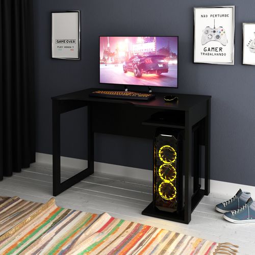 Mesa Escrivaninha Gamer - Preto