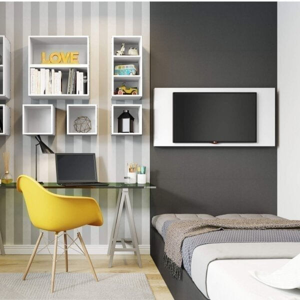 Painel para TV até 43 Polegadas 59cmx122cm Branco TX