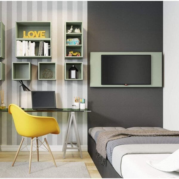 Painel para TV até 43 Polegadas 59cmx122cm Verde Bellagio
