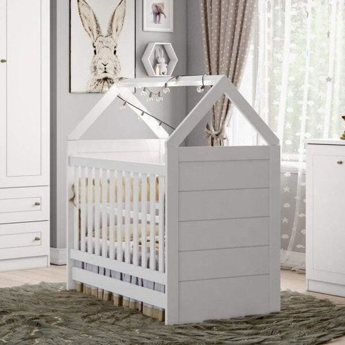 Berço Mini Cama Montessoriano Estilo Casinha Americano - Branco