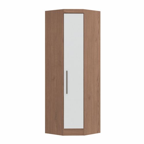 Guarda Roupa Modulado Infinity de Canto com 1 Porta - Macadâmia/Branco Line