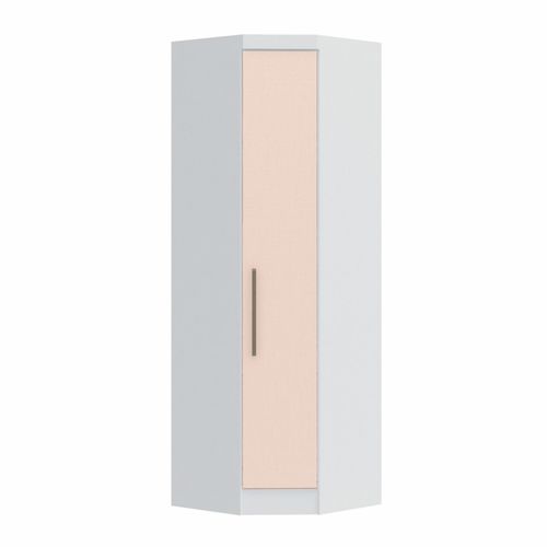 Guarda Roupa Modulado Infinity de Canto com 1 Porta - Branco Line/Blush Line