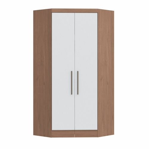 Guarda Roupa Modulado Infinity de Canto com 2 Portas - Macadâmia/Branco Line