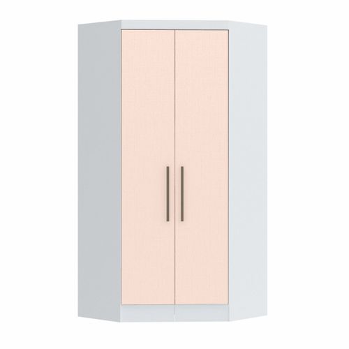 Guarda Roupa Modulado Infinity de Canto com 2 Portas - Branco Line/Blush Line