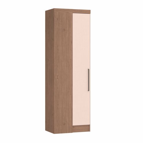 Guarda Roupa Modulado Infinity Canto Reto com 1 Porta - Macadâmia/Blush Line