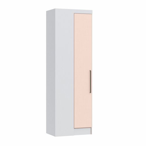 Guarda Roupa Modulado Infinity Canto Reto com 1 Porta - Branco Line/Blush Line