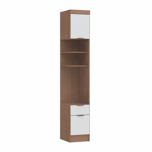 Guarda Roupa Modulado Infinity com 1 Gaveta - Macadâmia/Branco Line