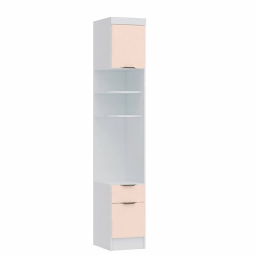 Guarda Roupa Modulado Infinity com 1 Gaveta - Branco Line/Blush Line
