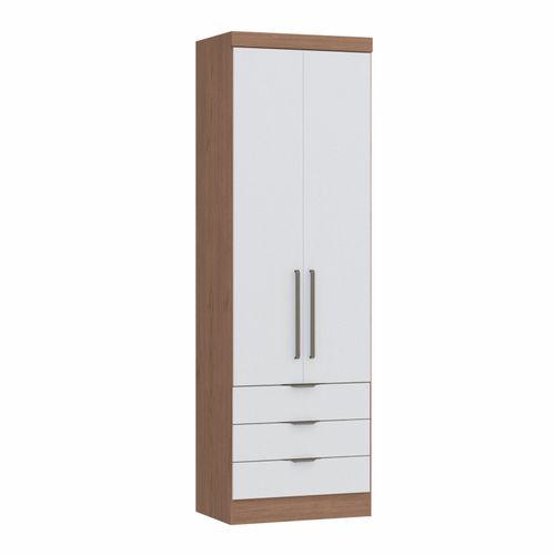 Guarda Roupa Modulado Infinity com 3 Gavetas - Macadâmia/Branco Line