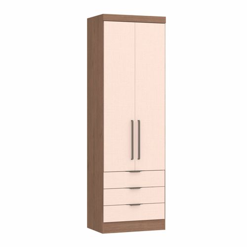 Guarda Roupa Modulado Infinity com 3 Gavetas - Macadâmia/Blush Line