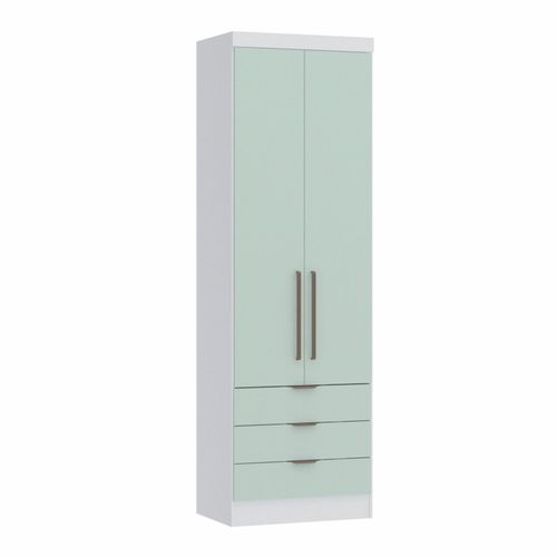 Guarda Roupa Modulado Infinity com 3 Gavetas - Branco Line/Pistache