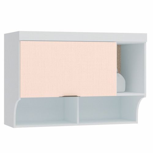 Armário Aéreo Modulado Infinity Solteiro com 1 Porta - Branco Line/Blush Line