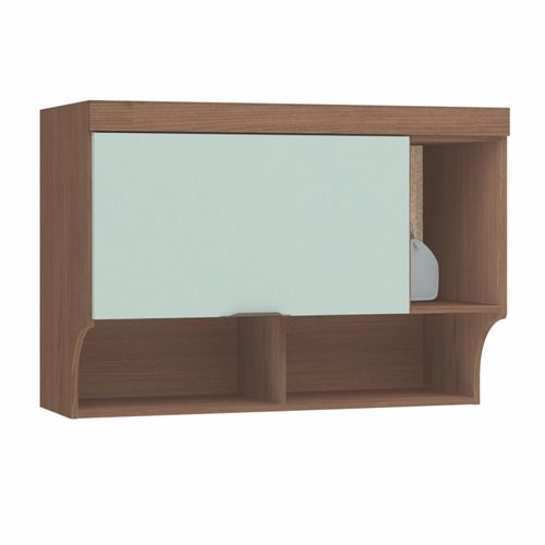 Armário Aéreo Modulado Infinity Solteiro com 1 Porta - Macadâmia/Pistache