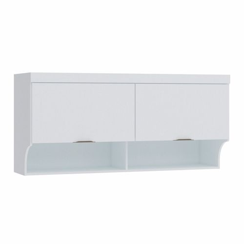 Armário Aéreo Modulado Infinity Casal com 2 Portas - Branco Line