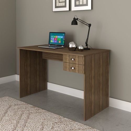 Mesa de Escritório com 2 Gavetas - Nogal