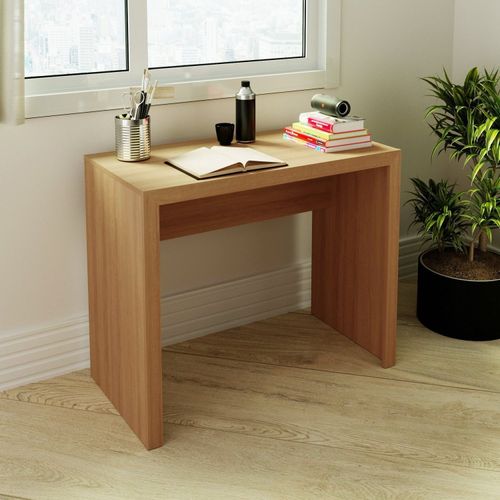 Escrivaninha Mesa Escritório ME4139 Tecnomobili 90cm Amêndoa Amendoa