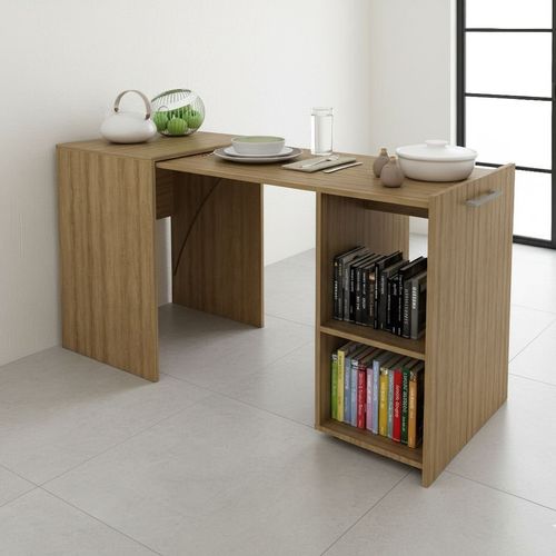 Escrivaninha Retrátil Mesa Escritório ME4170 54cm Amendoa Amendoa