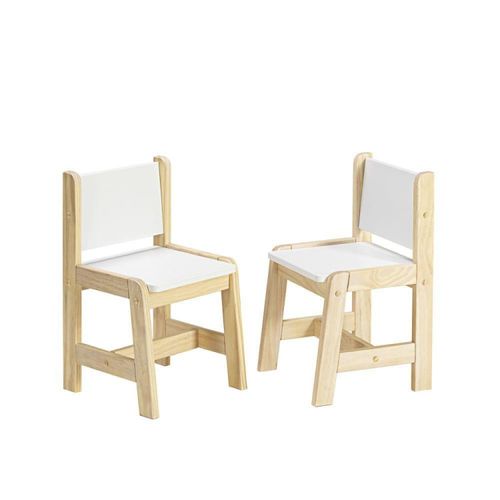 Kit 2 Cadeiras Infantis Castelo Natural/Branco - Casatema