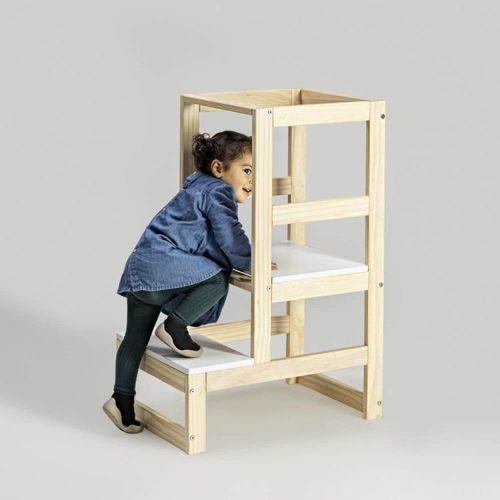 Torre de Aprendizagem Montessoriana Castelo Casatema Natural/Branco