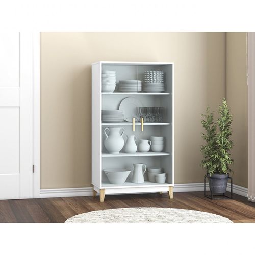 Cristaleira Legno com 2 Portas de Vidro - Branco