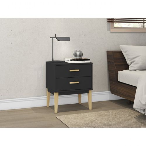 Mesa de Cabeceira Legno com 2 Gavetas - Preto