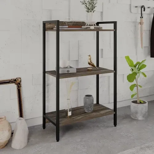 Estante Dynamica Industrial 60 cm - Carvalho Dark/Preto