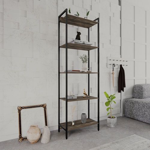 Estante Dynamica Industrial 4 Nichos 60 cm - Carvalho Dark/Preto