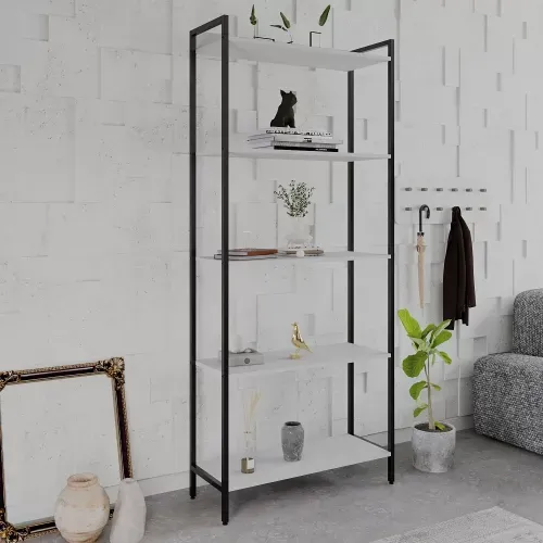 Estante Dynamica Industrial 4 Nichos 80 cm - Branco/Preto