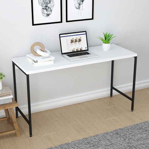 Escrivaninha Dynamica Industrial 135 cm - Branco/Preto