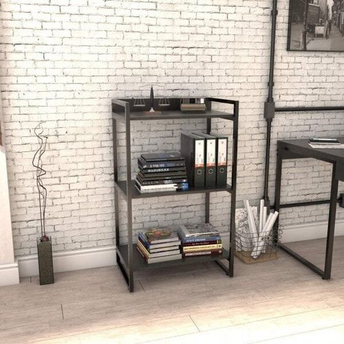 Estante Industrial Kuadra com 2 Nichos 60 cm - Preto