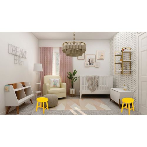 Banqueta para Quarto Infantil Espanha Amarelo Amarelo