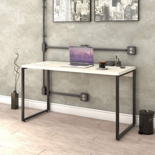 Escrivaninha Industrial Kuadra 135 cm - Preto/Snow