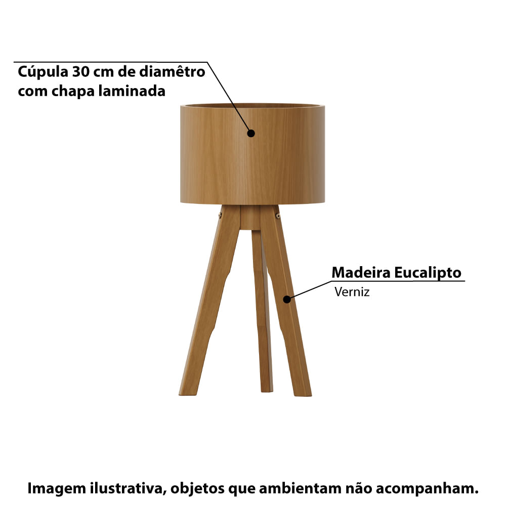 Luminária Gaia com 60 cm Natural CasaTema
