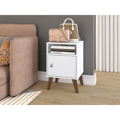 Mesa de Canto com 1 Porta e 1 Nicho - Branco
