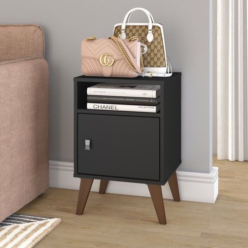 Mesa de Canto com 1 Porta e 1 Nicho - Preto