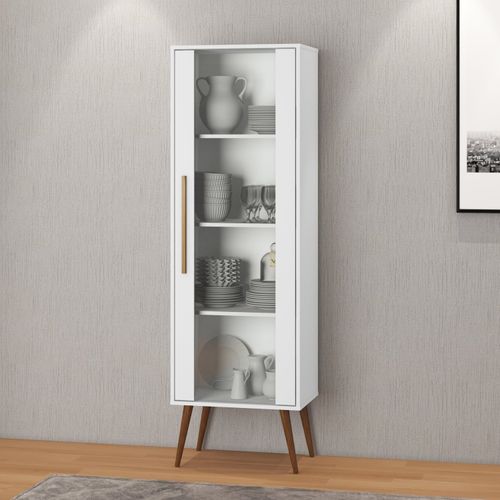 Cristaleira com 1 Porta de Vidro - Branco