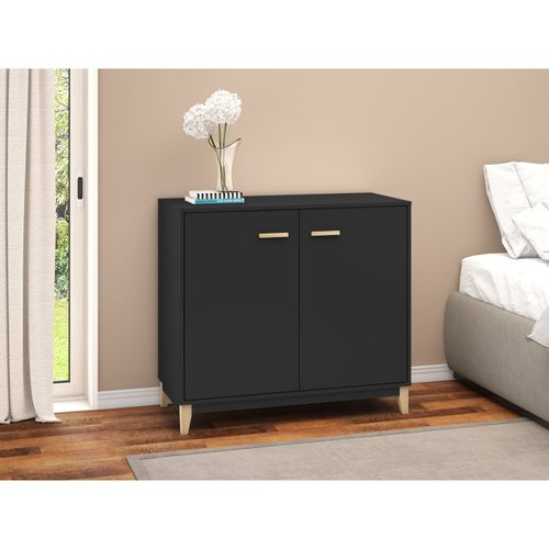 Balcão Legno com 2 Portas - Preto