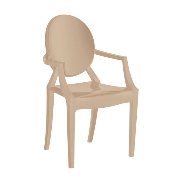 Conjunto 4 Cadeiras de Plástico Polipropileno Empilhável Wind Plus Cappuccino