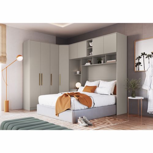Quarto Modulado Casal Urban com 8 Portas Móveis Castro Níquel
