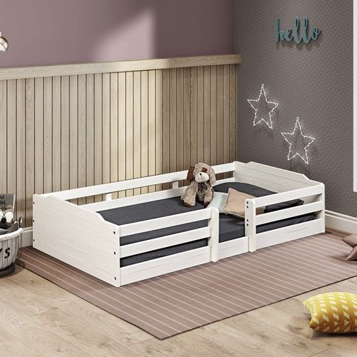 Cama Montessoriana Malta Madeira Maciça Branco - Casatema